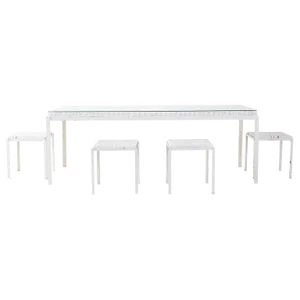 Danny Ho Fong California Modern Woven Cane Dining Table Set