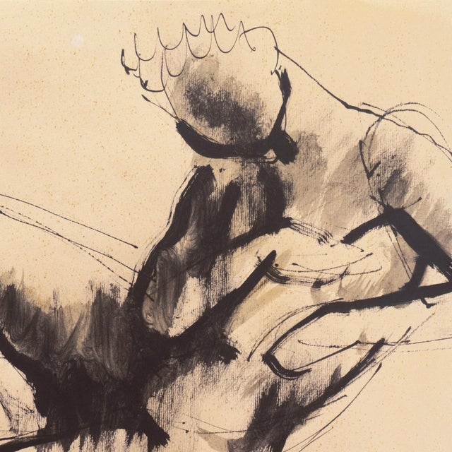 'Reclining Nude' by Kurt Craemer, 1954, Mid-Century German Expressionist, Düsseldorf, Venice Biennale For Sale In Monterey, CA - Image 6 of 7