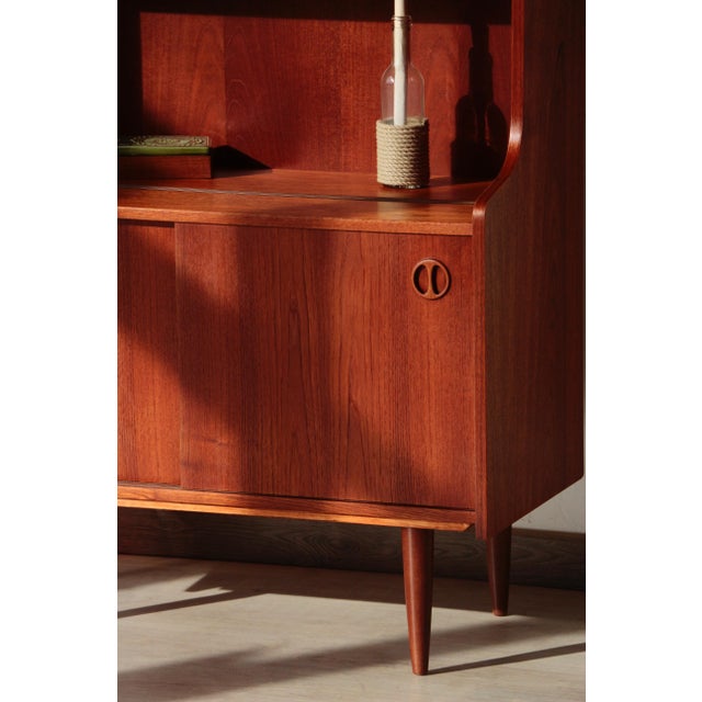 Wood Scandinavian Teak Glass-Fronted Bookcase, 1960s For Sale - Image 7 of 18