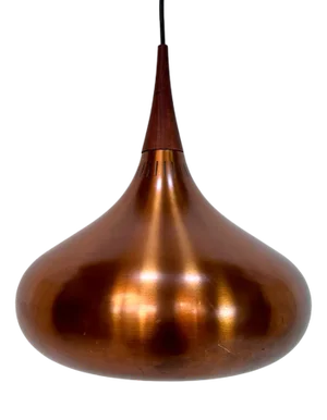Early Model Orient / P2 Copper Hanging Lamp by Jo Hammerborg for Fog & Mørup, Denmark, 1963