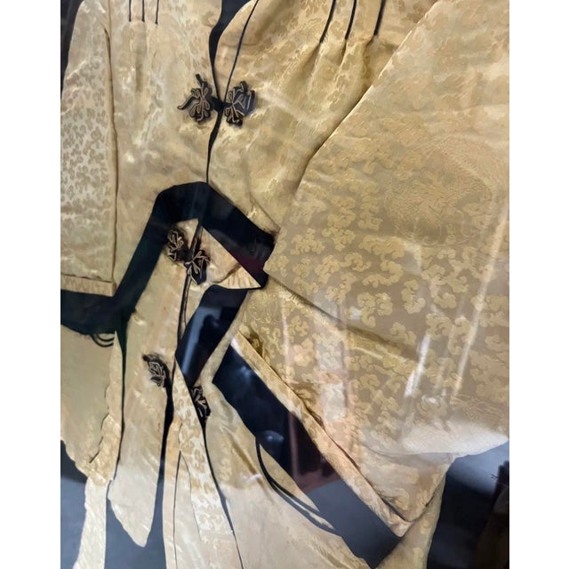 Textile Vintage Framed Asian Kimono Art Piece For Sale - Image 7 of 9