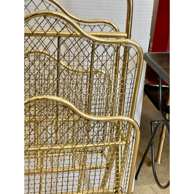 Neoclassical Brass Magazine Rack French, Maison Jansen, Rare C.1920s For Sale - Image 13 of 14