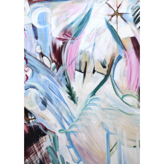 Large scale abstract expressionist, post modern painting by Connecticut artist Merrillee Main. Oil on canvas, signed M...