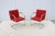 Fabulous pair of Brno tubular chairs in tomato red fabric. An icon of mid-century modern originally designed by Ludwig...