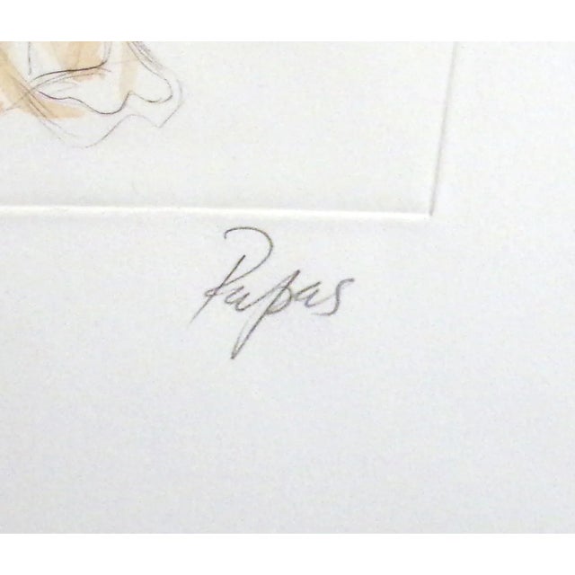 William Papas "Jewelry Sellers, Santa Fe" Signed Numbered Hand Colored Etching For Sale - Image 4 of 7