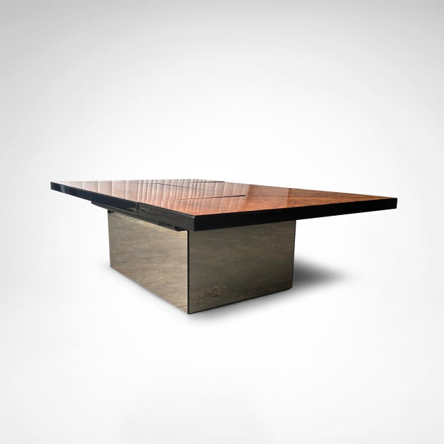 Burl Wood Coffee Table with Bar by Paul Michel for Roche Bobois, 1980s For Sale - Image 4 of 10