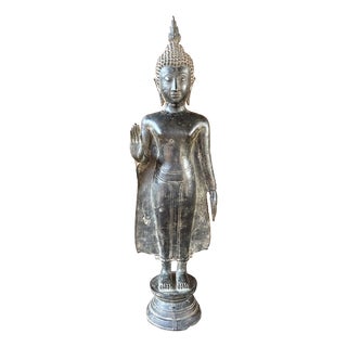 Burmese Artist, Mandalay Style Standing Buddha, Early 20th Century, Bronze For Sale