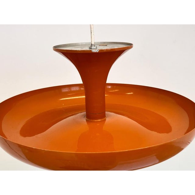 1970s Mid-Century Modern Danish Orange Pendant Light, 1970s For Sale - Image 5 of 10