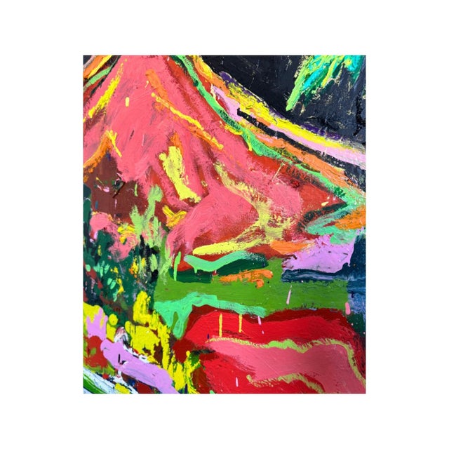 Paradise, Contemporary Oil Landscape Text Painting by Matt Higgins For Sale - Image 4 of 8