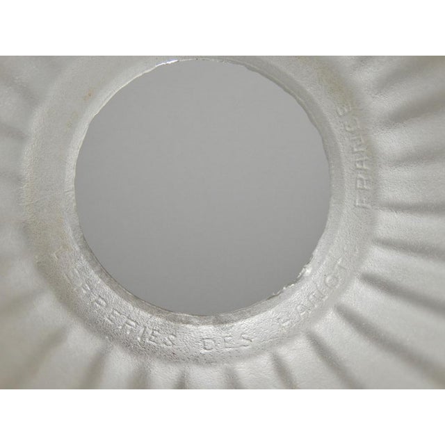 Silver Cherrier Besnus & Hanots French Art Deco Chandelier 1930s - Stepped Glass & Nickel For Sale - Image 8 of 12