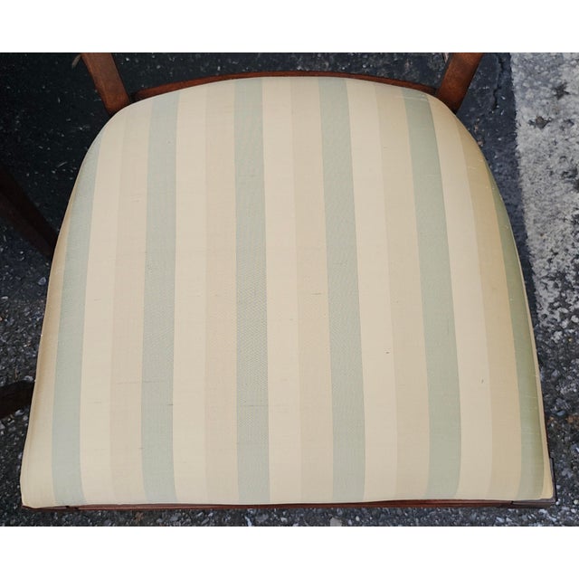 Mid 20th Century Federal Style Solid Mahogany Upholstered Dining Chairs, Refinished- Set of 4 For Sale - Image 4 of 12