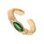 Emerald Teardrop Gemstone Adjustable Gold Ring, Size 4 For Sale In Miami - Image 6 of 9