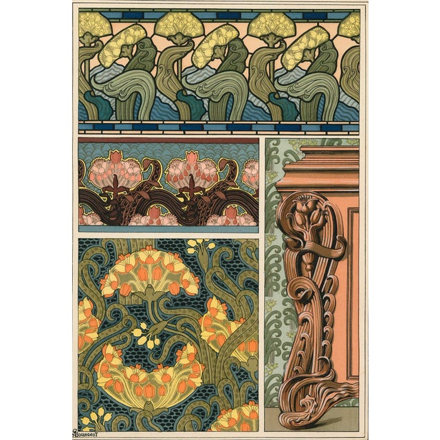 Flowering Rush. Art Nouveau style pochoir illustrated by GA Bourgeot from the 1896 publication, La Plante et Ses...