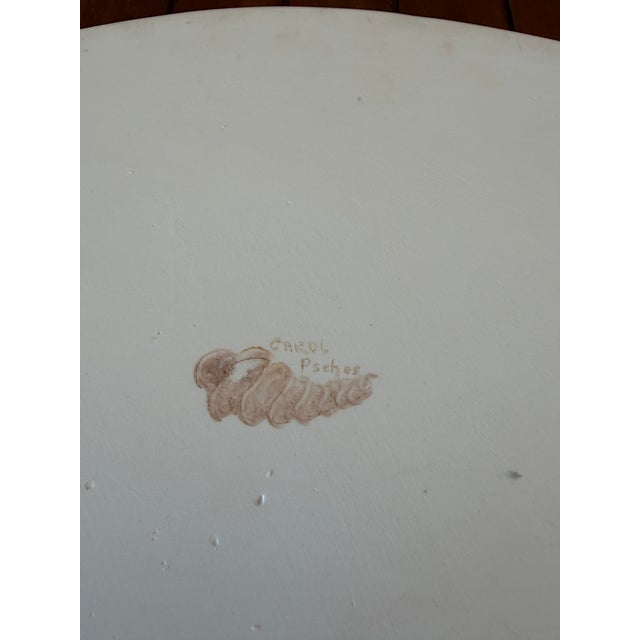 Hand Painted Coastal Seashell Porcelain Tray by Carol Psches With Gilt Edge For Sale - Image 11 of 12