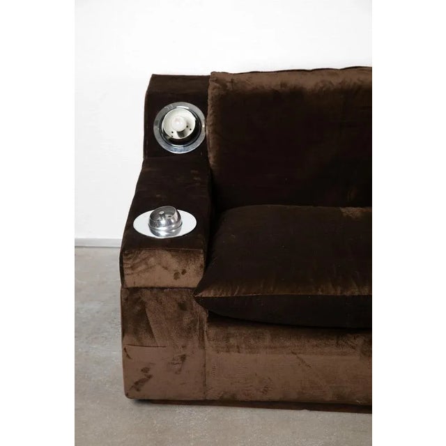 Sofa in Velvet, 1970s For Sale - Image 6 of 7