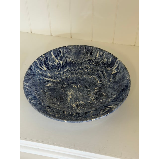 Signed Christine Jouval Blue Aptware Serving Bowl For Sale In New York - Image 6 of 18