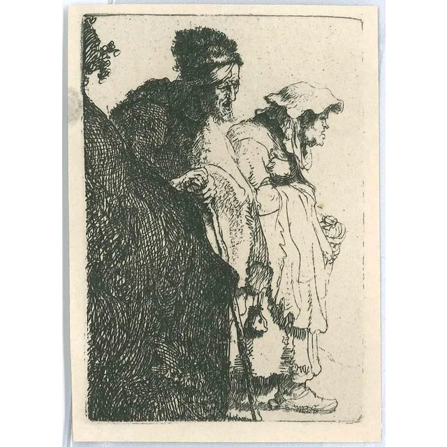 Beggar and Beggar, Coming from Behind a Hillock is an engraving on ivory-colored paper realized by Charles Amand Durand...