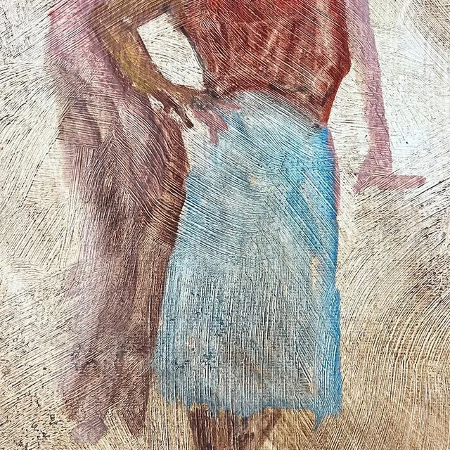 1980s Post Modern Figural Painting of a Woman by Clair Seglem For Sale - Image 5 of 5