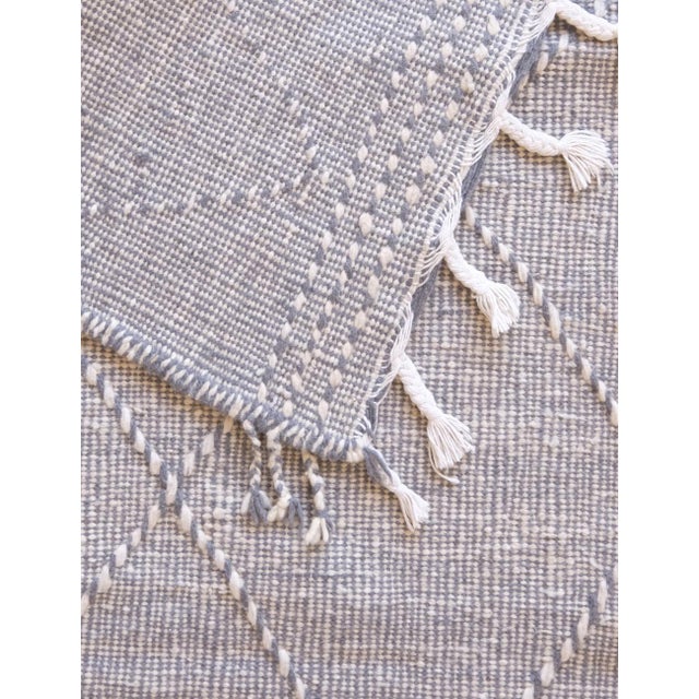 Gray Small Moroccan Kilim Wool Rug - 6.9 X 2.8 Ft For Sale - Image 8 of 8