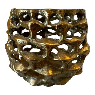 Vintage 1970’s Brutalist Candleholder For Sale