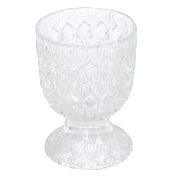 Set of four lovely faceted crystal cocktail glasses, C. 1940. Extremely versatile footed shape appropriate to serve either...