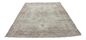 Hand Wowen Wool Turkish Rug, Oushak Rug,Vintage Oushak Rug,Beatifull Color Combination Turkish Retro Rug, Home Decor 6'7" X 9'4" Ft