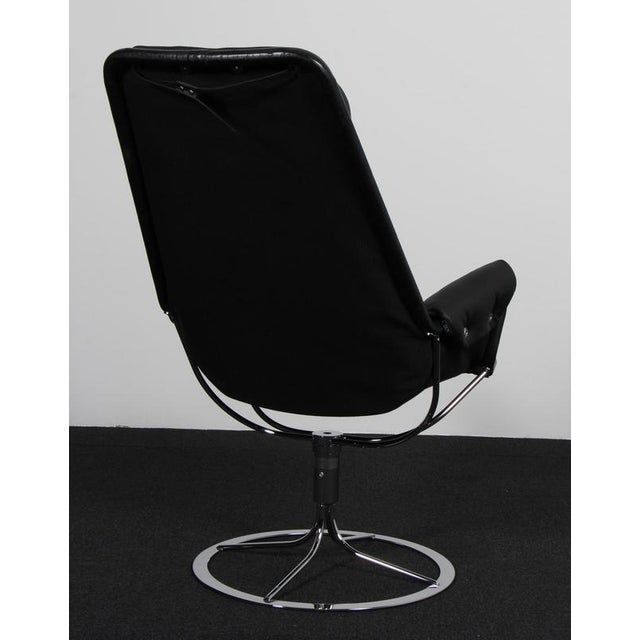 Metal Jetson Lounge Chair in Black Leather by Bruno Mathsson for Dux, 2000s For Sale - Image 7 of 10