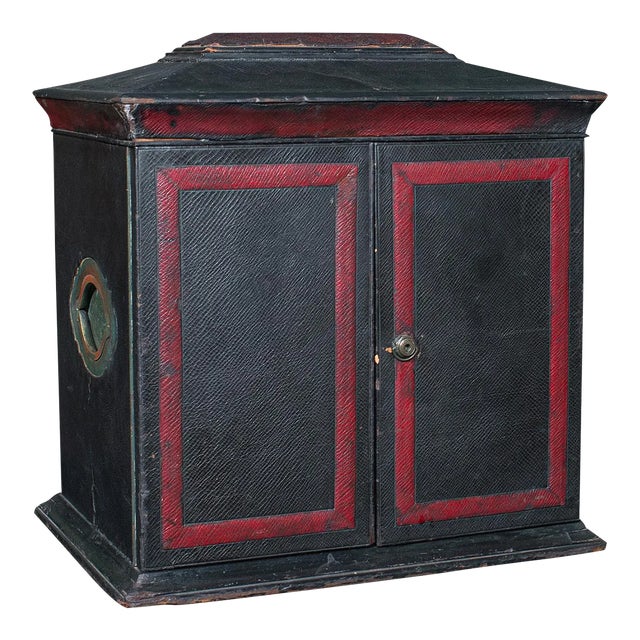 1870s Antique Victorian English Leather Correspondence Box For Sale