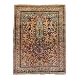 19th Century Pictorial Paradise Animal Hadji Jali Li Tabriz Rug - 4'6" x 6' For Sale