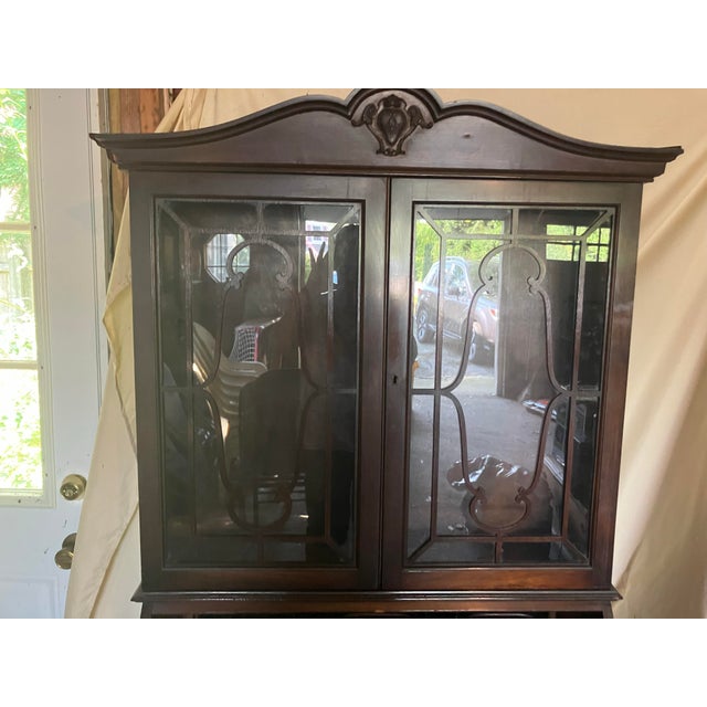 Wood Antique Mahogany Secretary Desk For Sale - Image 7 of 12