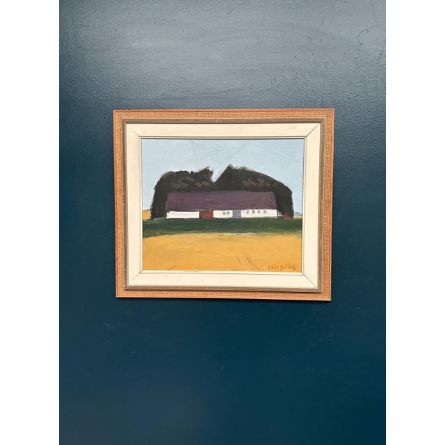 Eric Julius, Farmhouse, 1950s, Oil on Canvas, Framed For Sale - Image 8 of 14