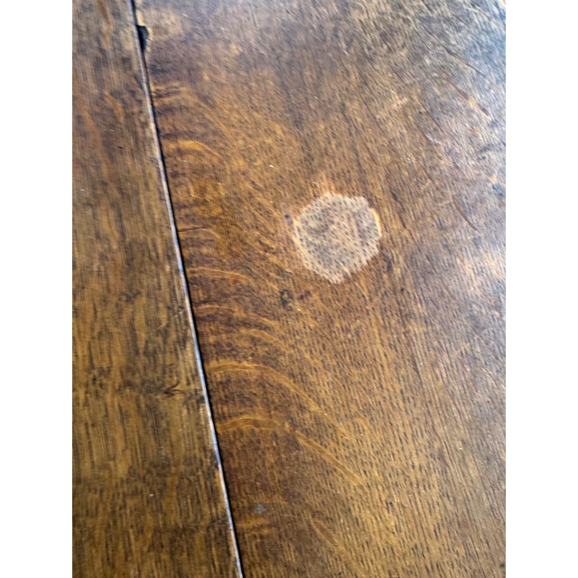 Victorian Antique Oak Pedestal Table With Clawfeet For Sale - Image 3 of 14