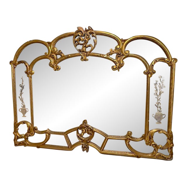 Stunning Antique Rococo Overmantel Mirror For Sale