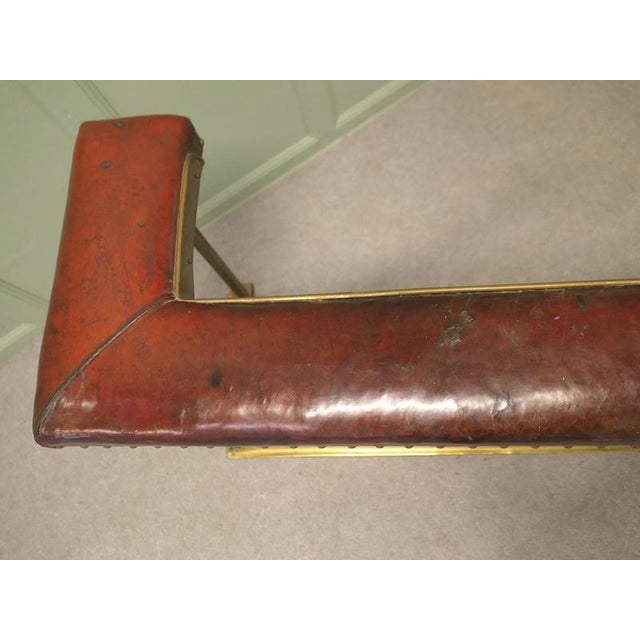 Brass and Red Leather Club Fender For Sale - Image 4 of 8