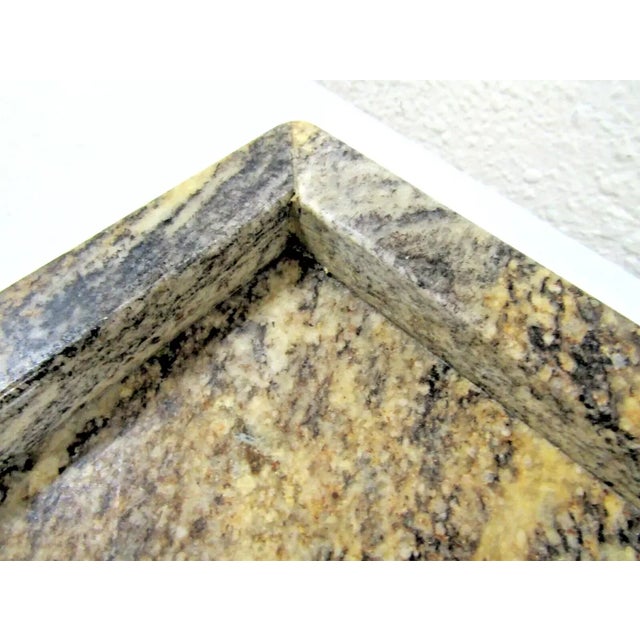 Gold Substantial Granite Magma Gold 18" X 13" Lipped Tabletop Serving Tray For Sale - Image 8 of 9