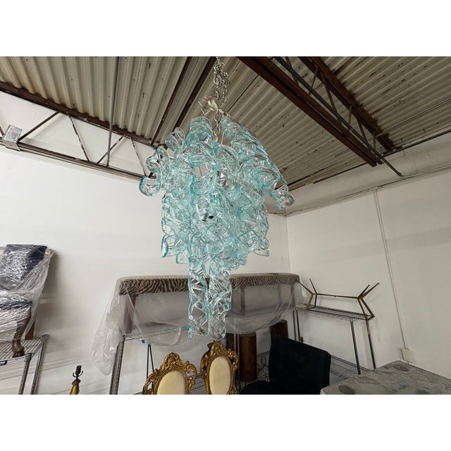 Mid-Century Modern Murano Glass Chandelier by Carlo Nason for Mazzega For Sale - Image 3 of 7