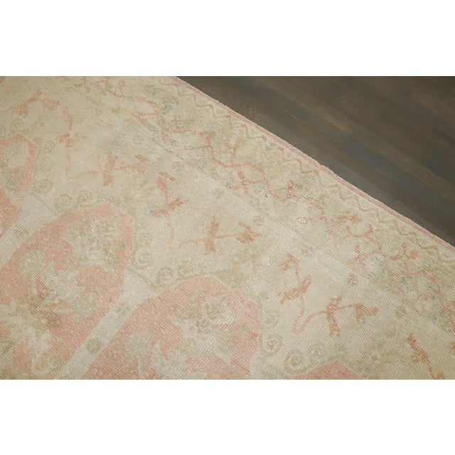 Antique Zabihi Collection Turkish Ghiordes Soft Pink Gallery Corridor Rug For Sale - Image 9 of 12