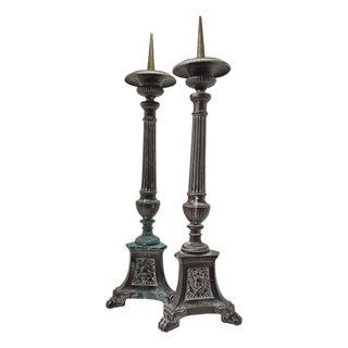Baroque Church Candleholders, 1890s For Sale