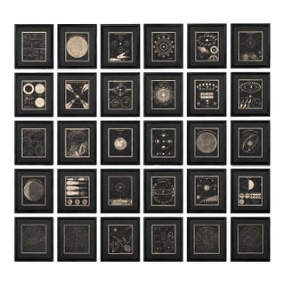 1848 Asa Smith Illustrated Astronomy – Complete 30-Plate Framed Original Celestial Gallery Wall For Sale