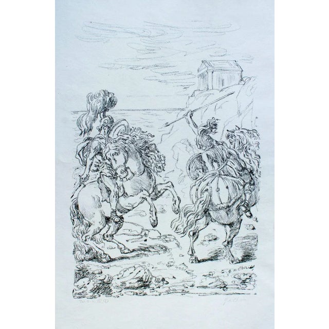 Hand signed. Edition of 121 copies printed by Igino Alessandrini. One of the only 15 prints in Roman Numerals on light...