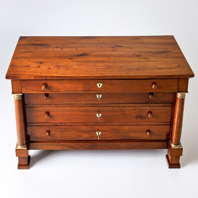Empire Chest of Drawers with Columns, France, Early 19th Century For Sale - Image 5 of 12