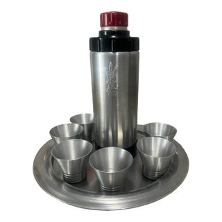 1930's West Bend Ralph N. Kircher "Tipple Topper" Art Deco Cocktail Shaker Set - 8 Pieces For Sale