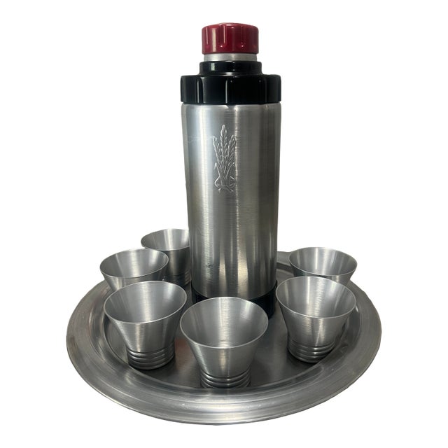 1930's West Bend Ralph N. Kircher "Tipple Topper" Art Deco Cocktail Shaker Set - 8 Pieces For Sale