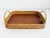 Mid-Century 1960s rectangular tray made of coiled bamboo with unique arched handles and teak wood bottom. In the manner of...