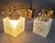 Vintage Art Deco Light Old Lamp Wall Sconces Fixture Brass & Shell Motor Oil Cube Glass Shade Ship Light - a Pair For Sale - Image 6 of 6