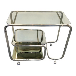 Milo Baughman Style Bar Cart For Sale