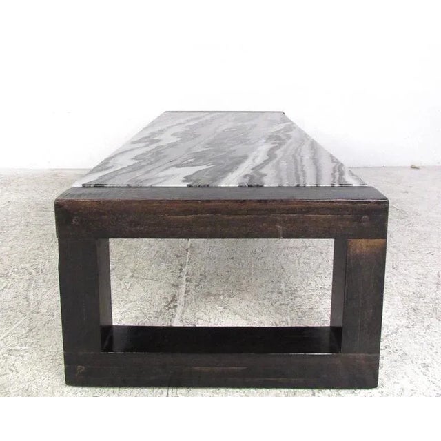 Contemporary Modern Marble-Top Cocktail Table For Sale - Image 4 of 8
