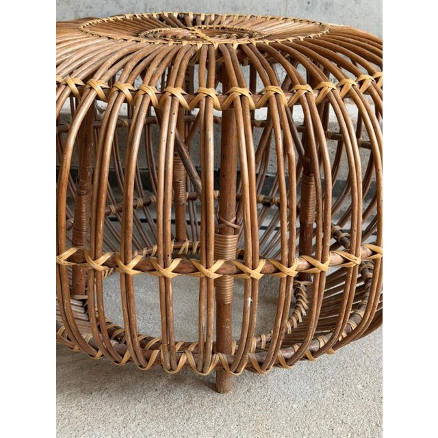 Mid-Century Modern Wicker Lobster Pot Ottoman by Franco Albini, 1960s For Sale - Image 3 of 5