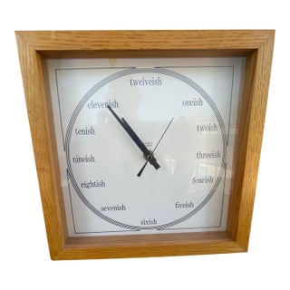 Mid Century Bill Miller Ish White Face Beech Wood Wall Clock - Rare For Sale