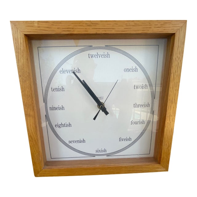 Mid Century Bill Miller Ish White Face Beech Wood Wall Clock - Rare For Sale